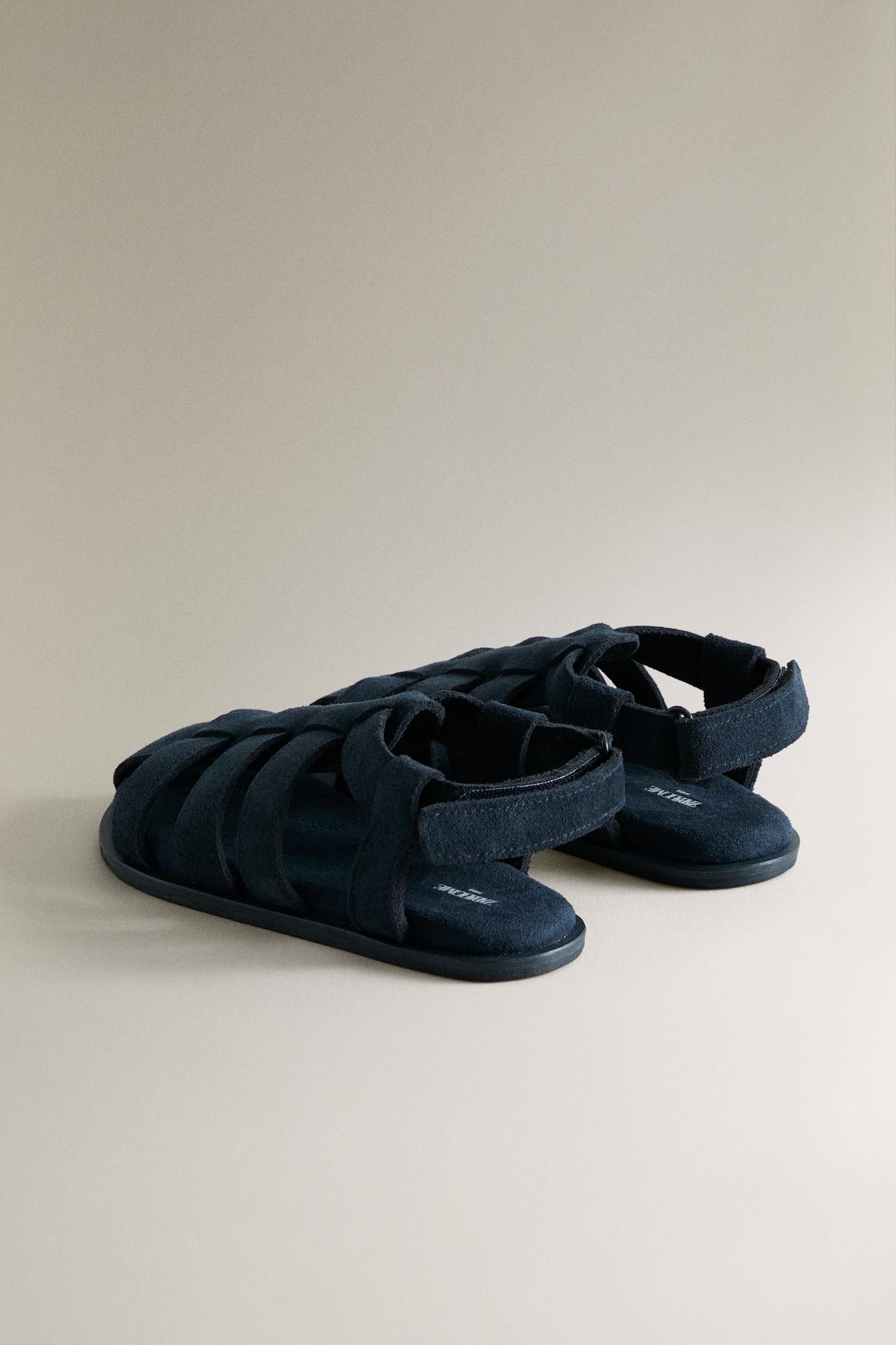Детские сандалии Zara KIDS LEATHER CAGE SANDALS — фото 4
