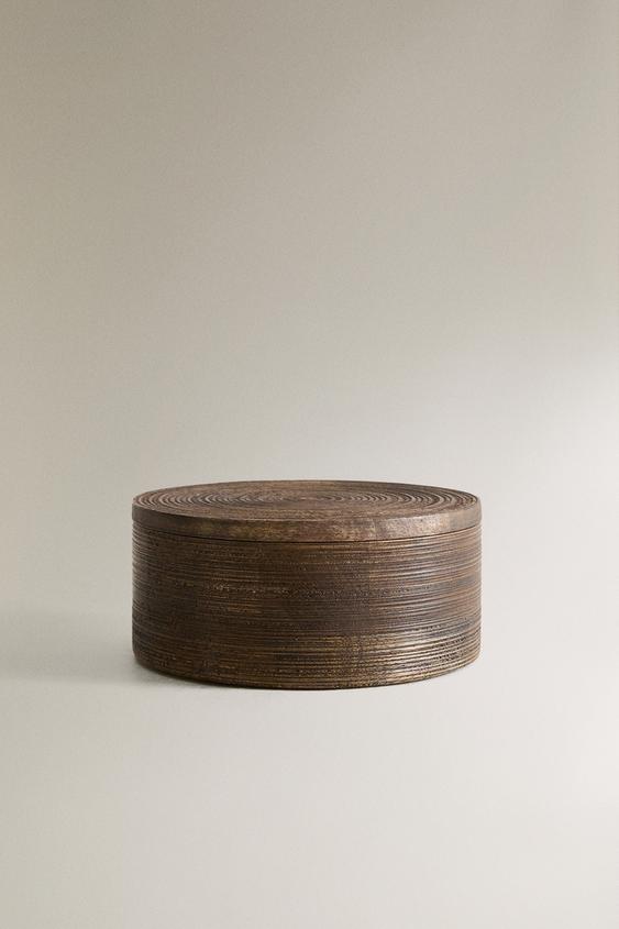 BOÎTE RONDE BOIS - Marron foncé de Zara - Image 0