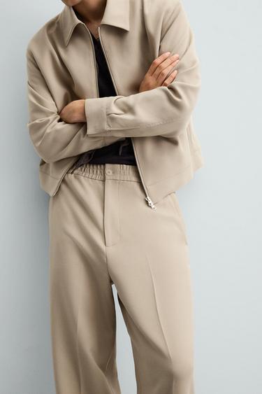 REGULAR FIT TROUSERS - Sand by Zara