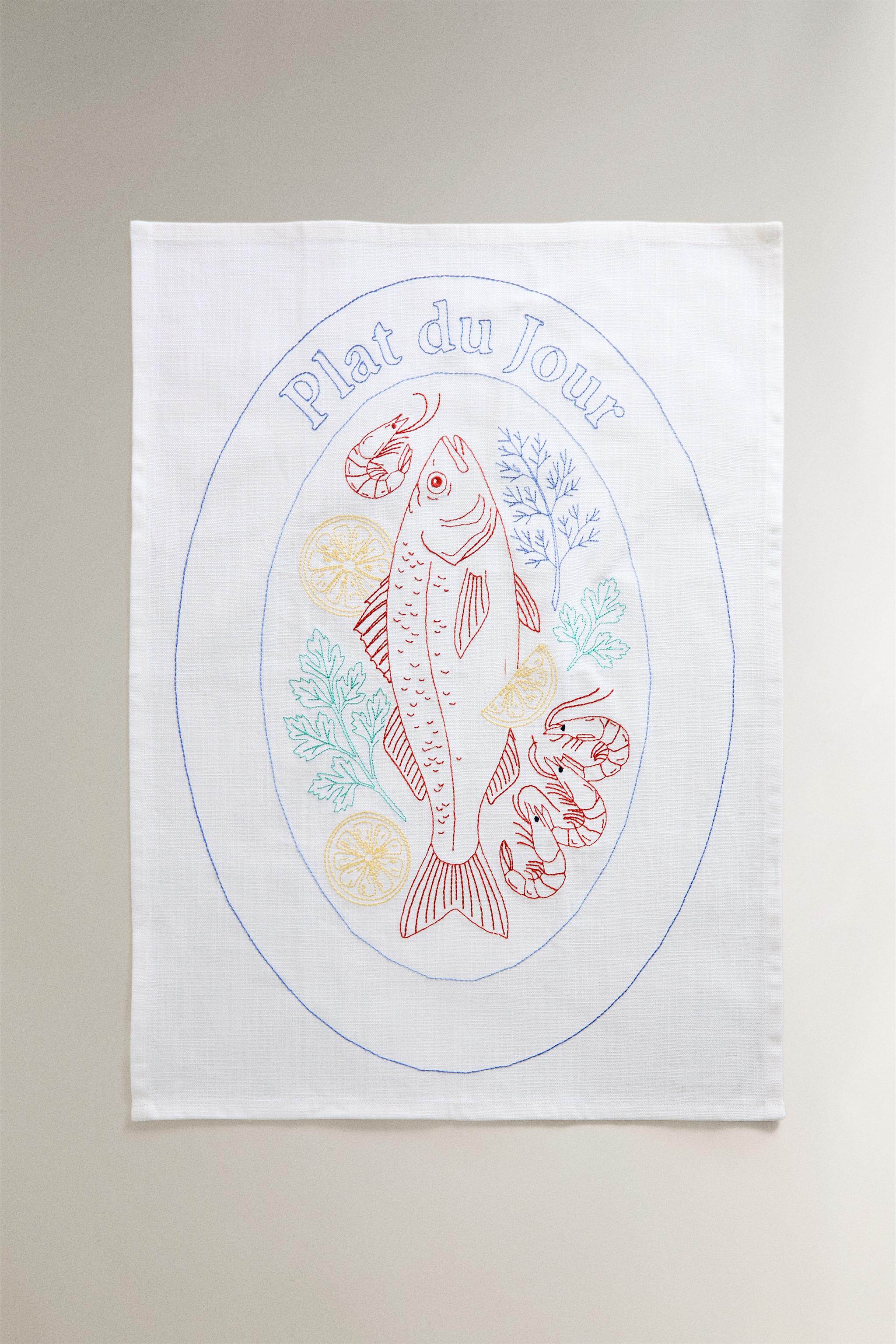 FISH PLATE TEA TOWEL