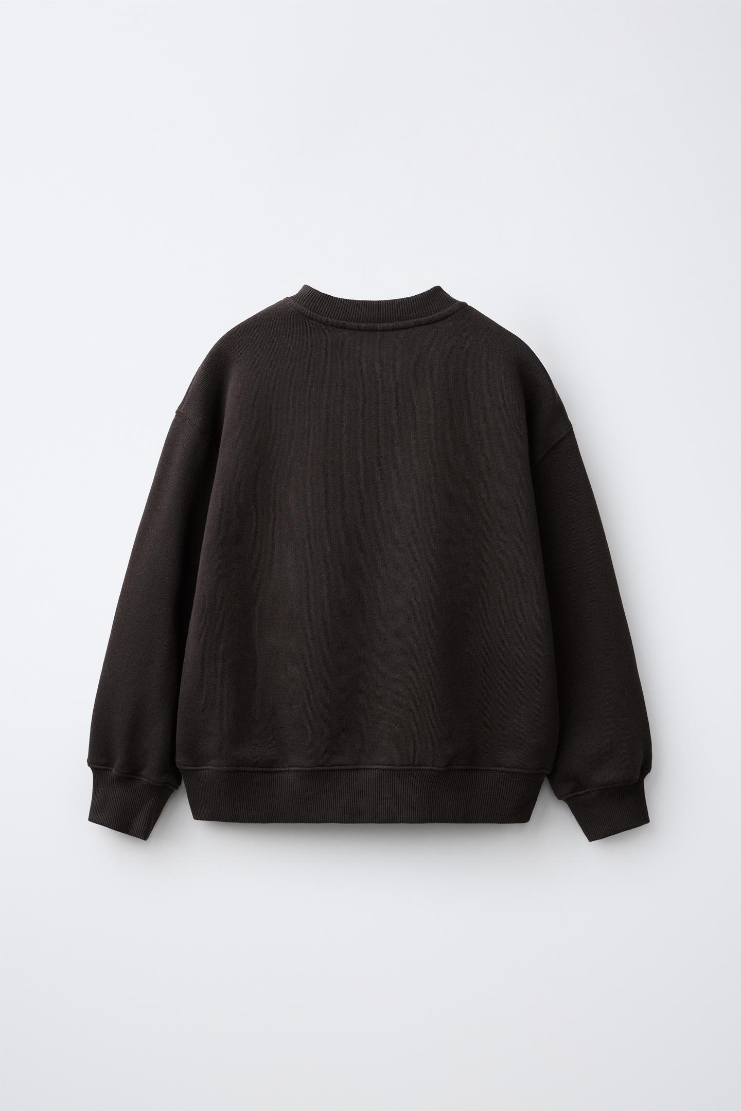 Детские толстовки Zara Bow AppliquÉ Sweatshirt, цвет: Коричневый — фото 2
