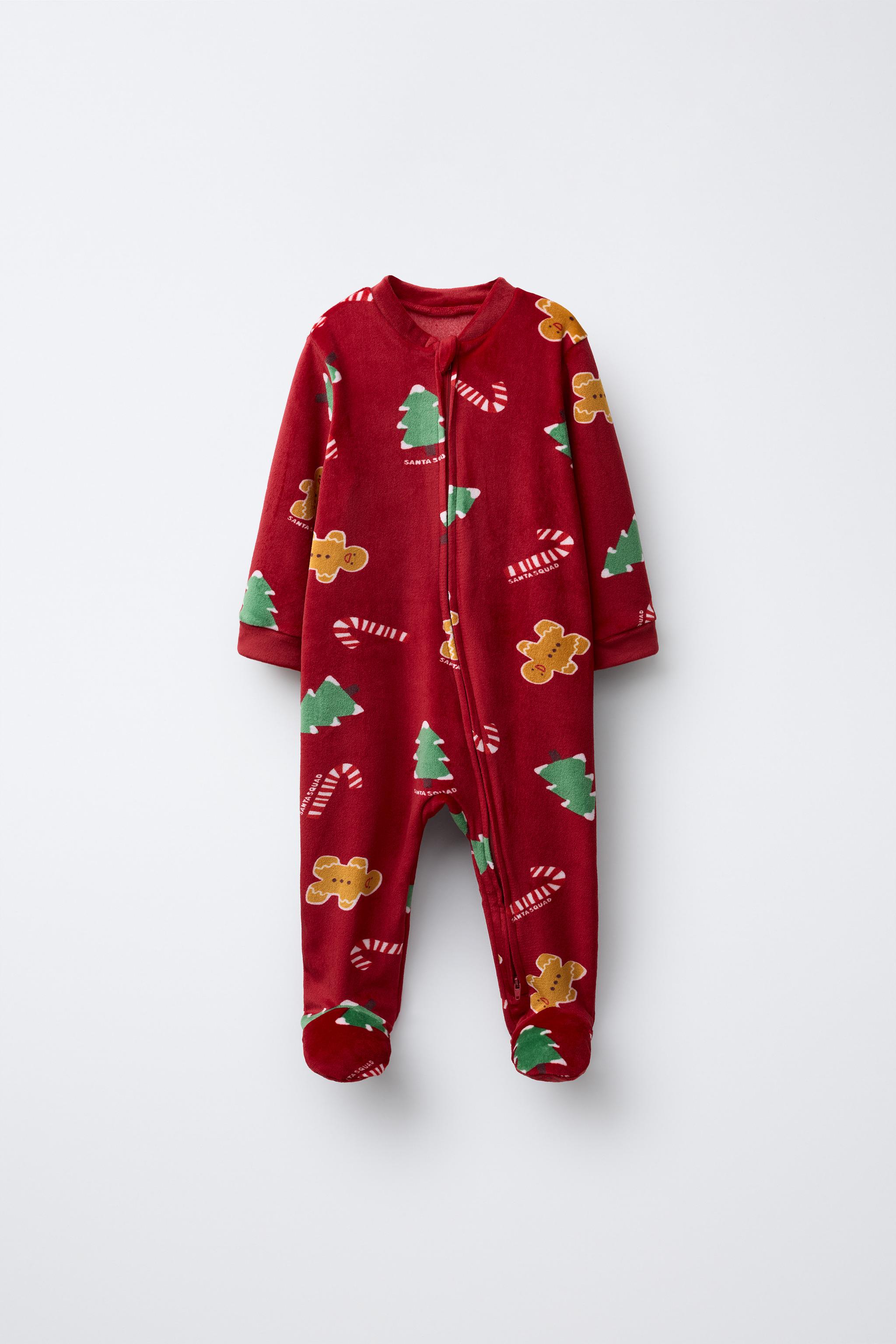 ベロアツリー＆クッキー柄ロンパース