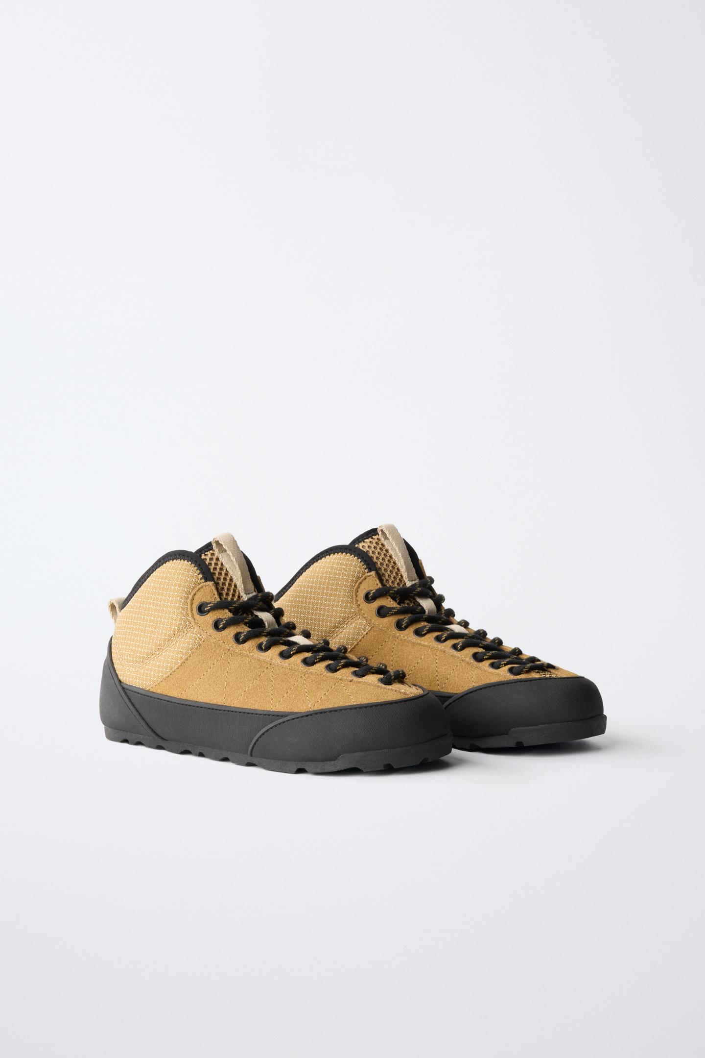 Детские кроссовки Zara Contrast Sneaker, цвет: Коричневый — фото 2