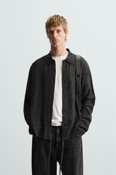 CAMISA CUADROS - Negro de Zara