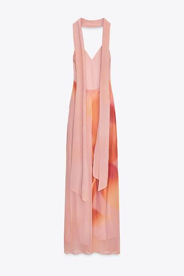 ROBE LONGUE IMPRIMÉE FOULARD - Roses de Zara - Image 6
