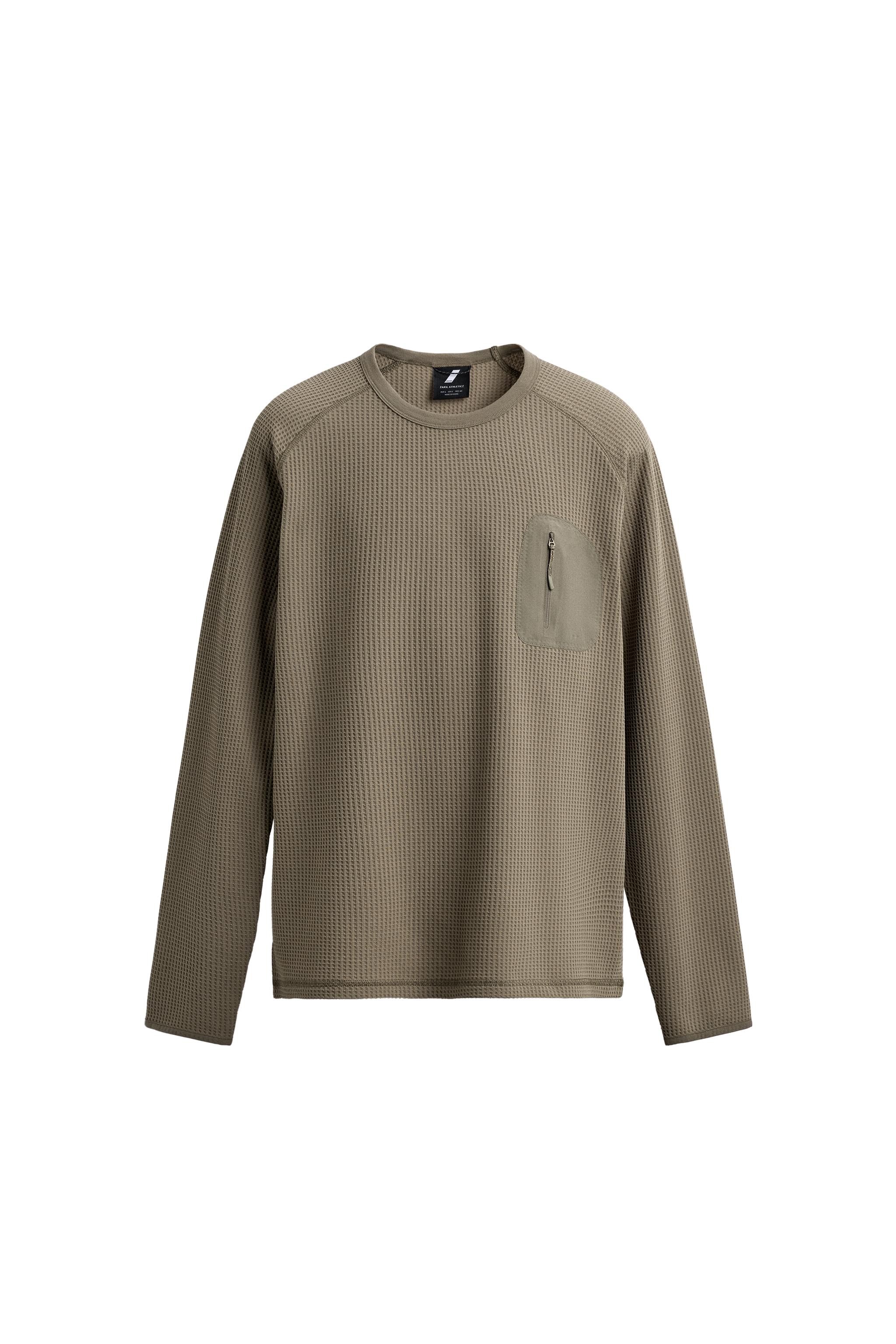 WAFFLE KNIT POCKET T-SHIRT - Mid-camel | ZARA Canada