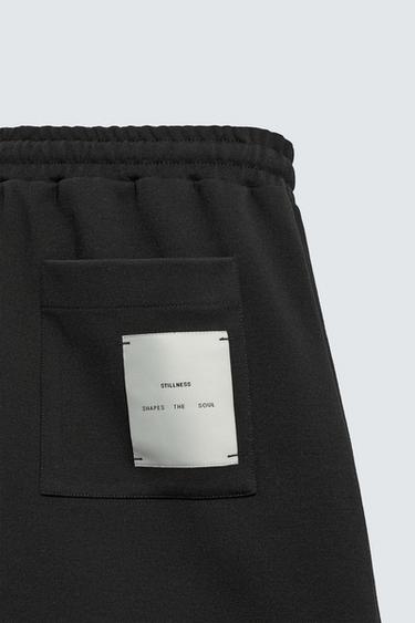 LABELLED JOGGER BERMUDA SHORTS - Black by Zara - Image 9