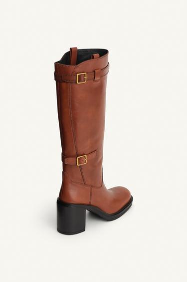 BOTTES EN CUIR À BOUCLES ÉDITION LIMITÉE - Marron de Zara - Image 6