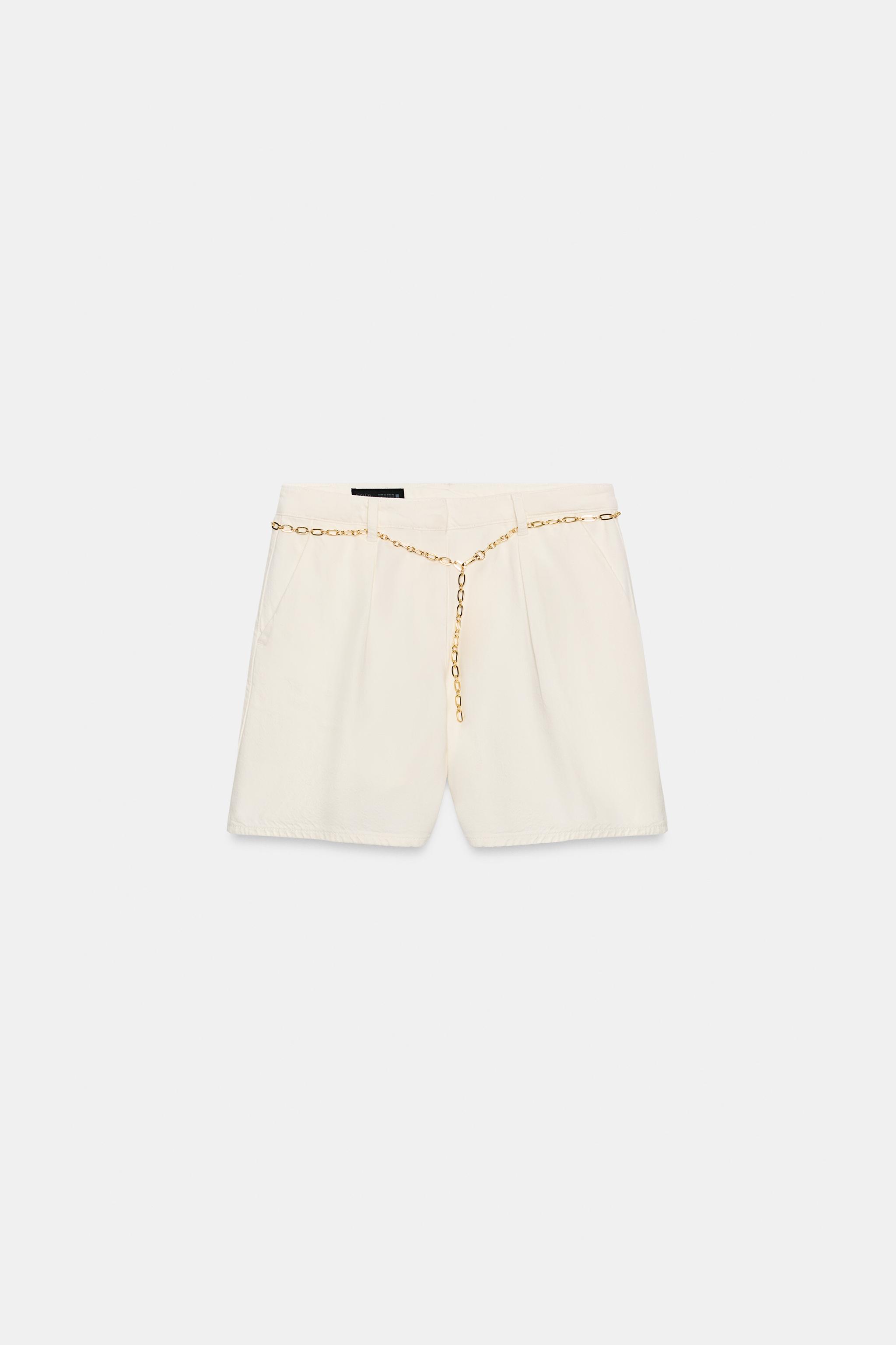 Z1975 CHAIN BELT DENIM SHORTS