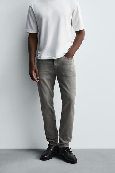 SLIM FIT JEANS - Grey by Zara