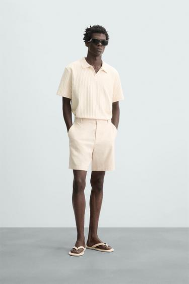 BERMUDA ALGODÓN - LINO - Beige claro de Zara - Imagen 0