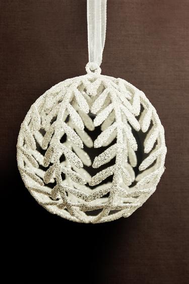 HERRINGBONE CHRISTMAS TREE DECORATION - Silver by Zara - Image 4