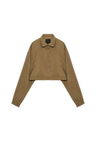 CROPPED FLOWING JACKET - Khaki by Zara