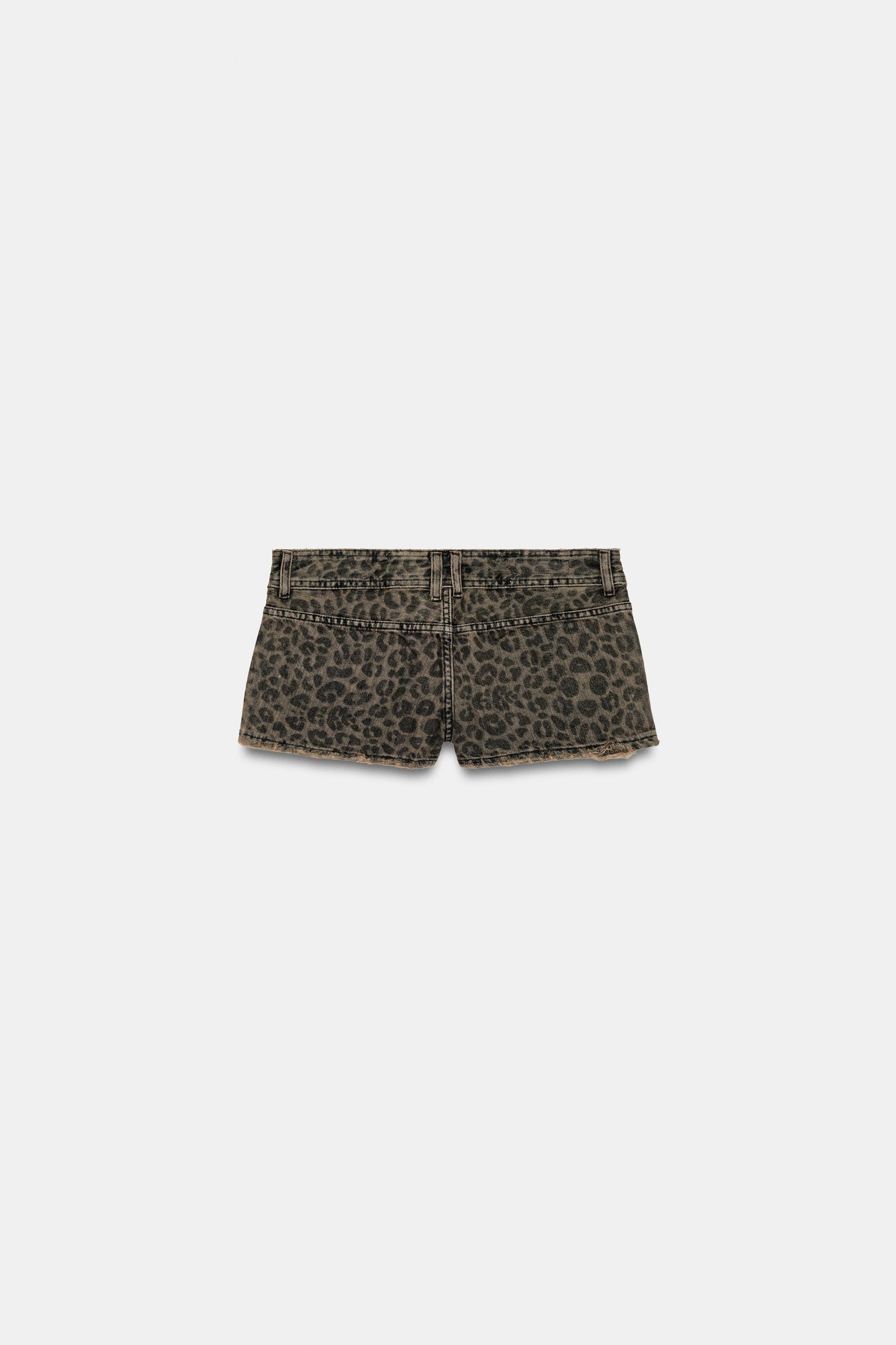SHORT MINI DENIM TRF IMPRIMÉ ANIMAL