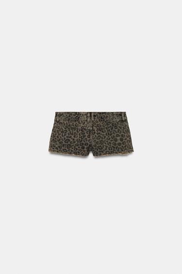 SHORT MINI DENIM TRF IMPRIMÉ ANIMAL - unique de Zara - Image 5