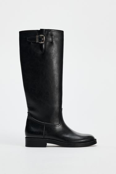 BUCKLE KNEE-HIGH BOOTS - Black by Zara - Image 0