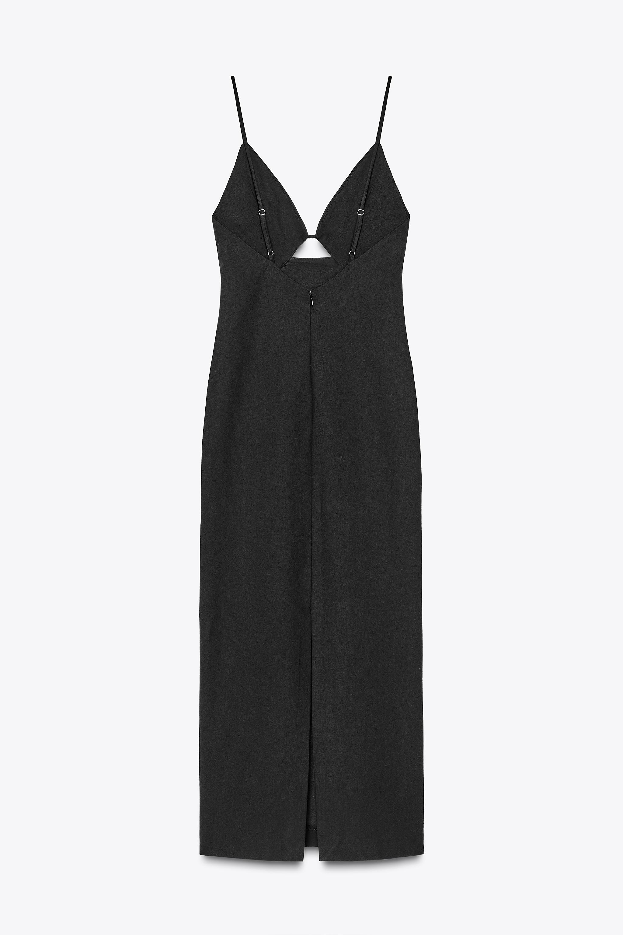 【ZARA】カットアウトディテール入ミディ丈ワンピース 3152/361 カットアウトディテール入りミディ丈ワンピース - ブラック