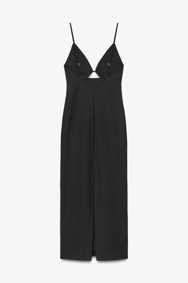 ROBE MI-LONGUE AJOURÉE - Noir de Zara - Image 3