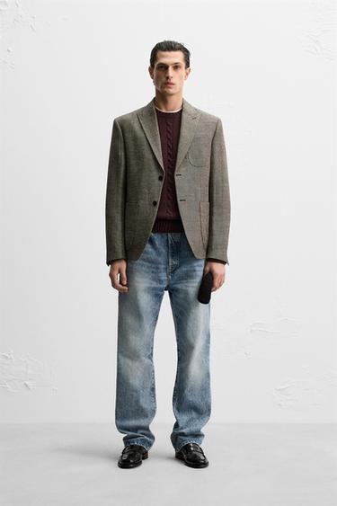 BLAZER COM TEXTURA DE LINHO - LÃ - Terra da Zara - Imagem 0