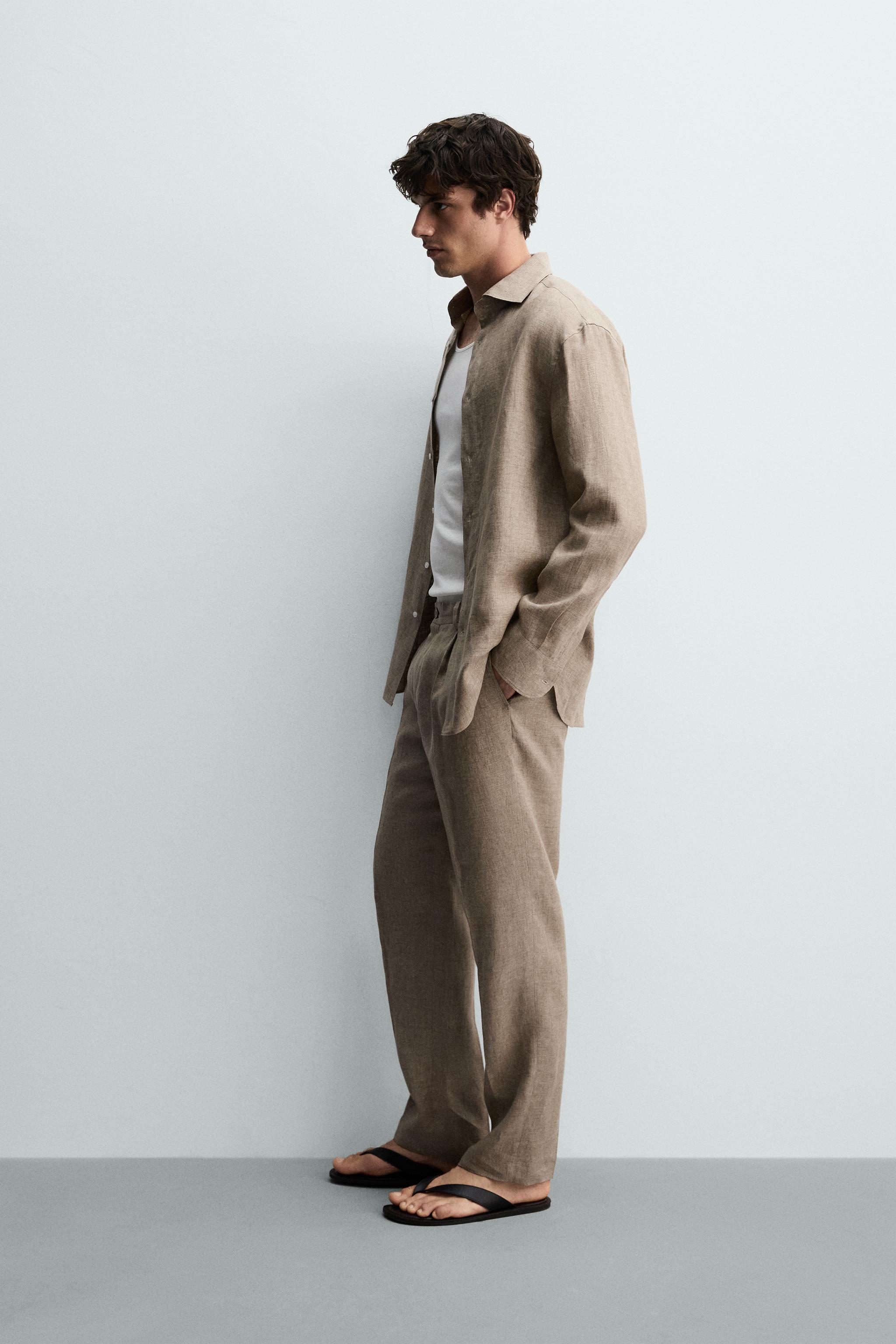 REGULAR FIT 100% LINEN SHIRT