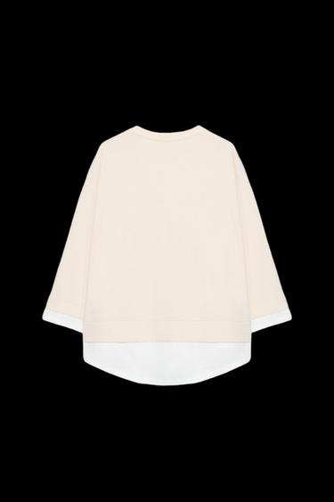 SUDADERA COMBINADA MANGA LARGA - Crudo de Zara