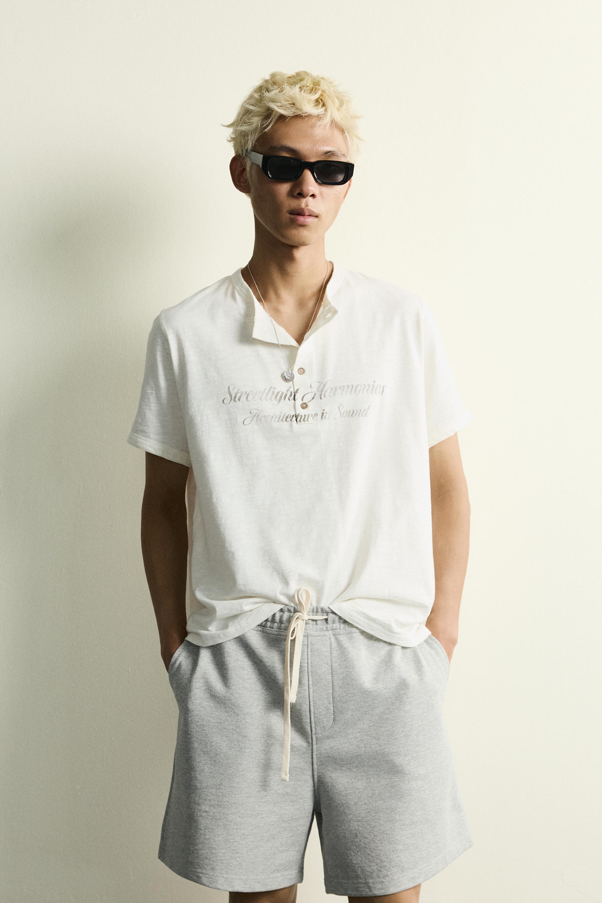 WASHED HENLEY T-SHIRT