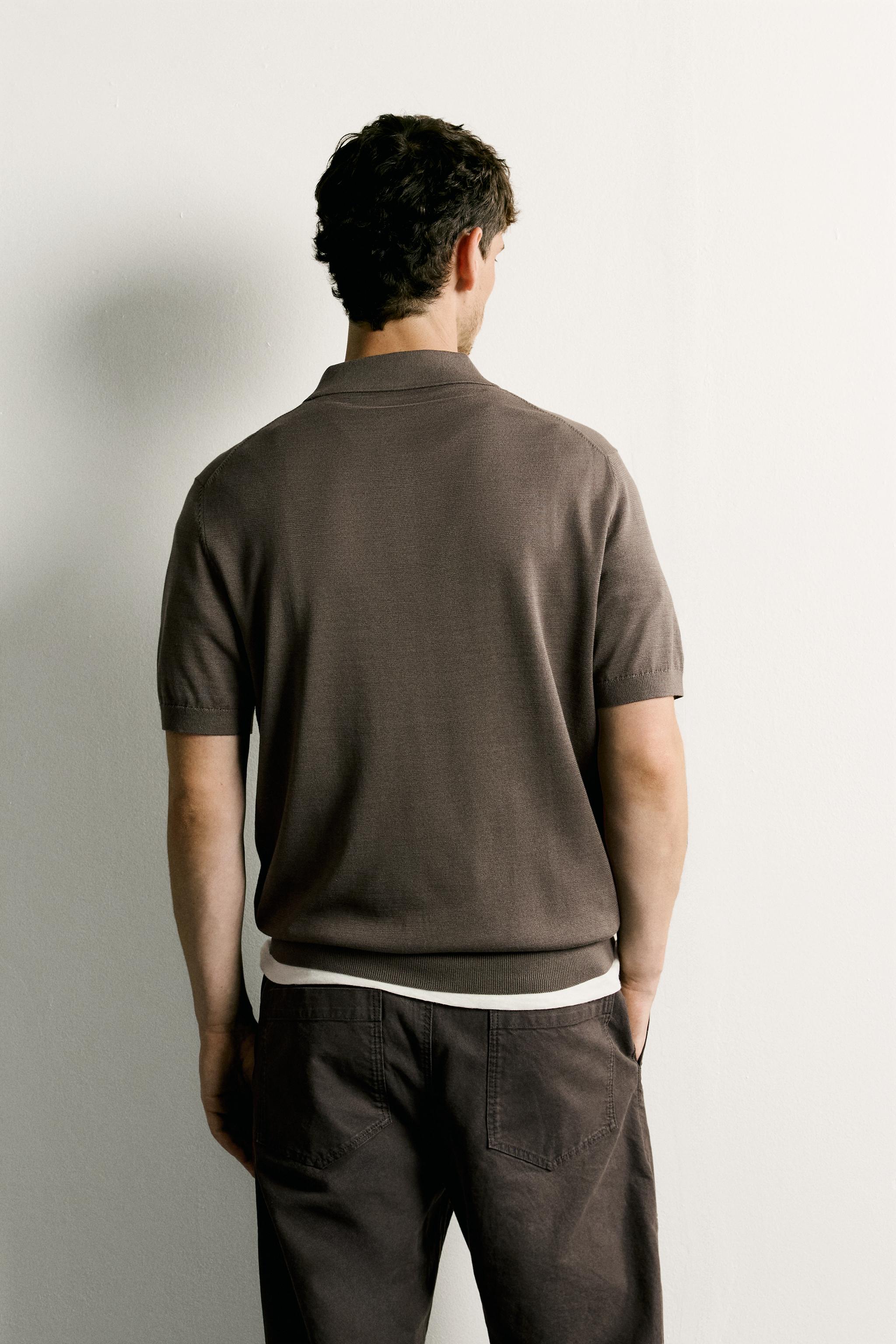 Zara FERMUARLI REGULAR FIT TRİKO POLO görsel 3