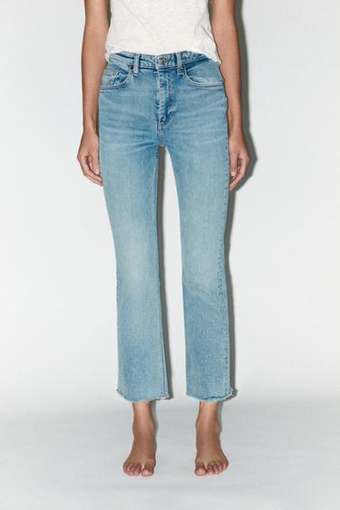 TRF CROPPED FLARE HIGH-WAIST JEANS - Light blue by Zara