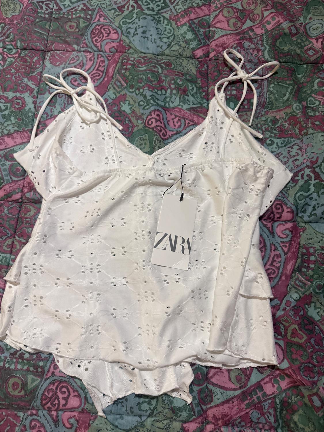 STRAPPY TOP WITH SWISS EMBROIDERY - Image 2