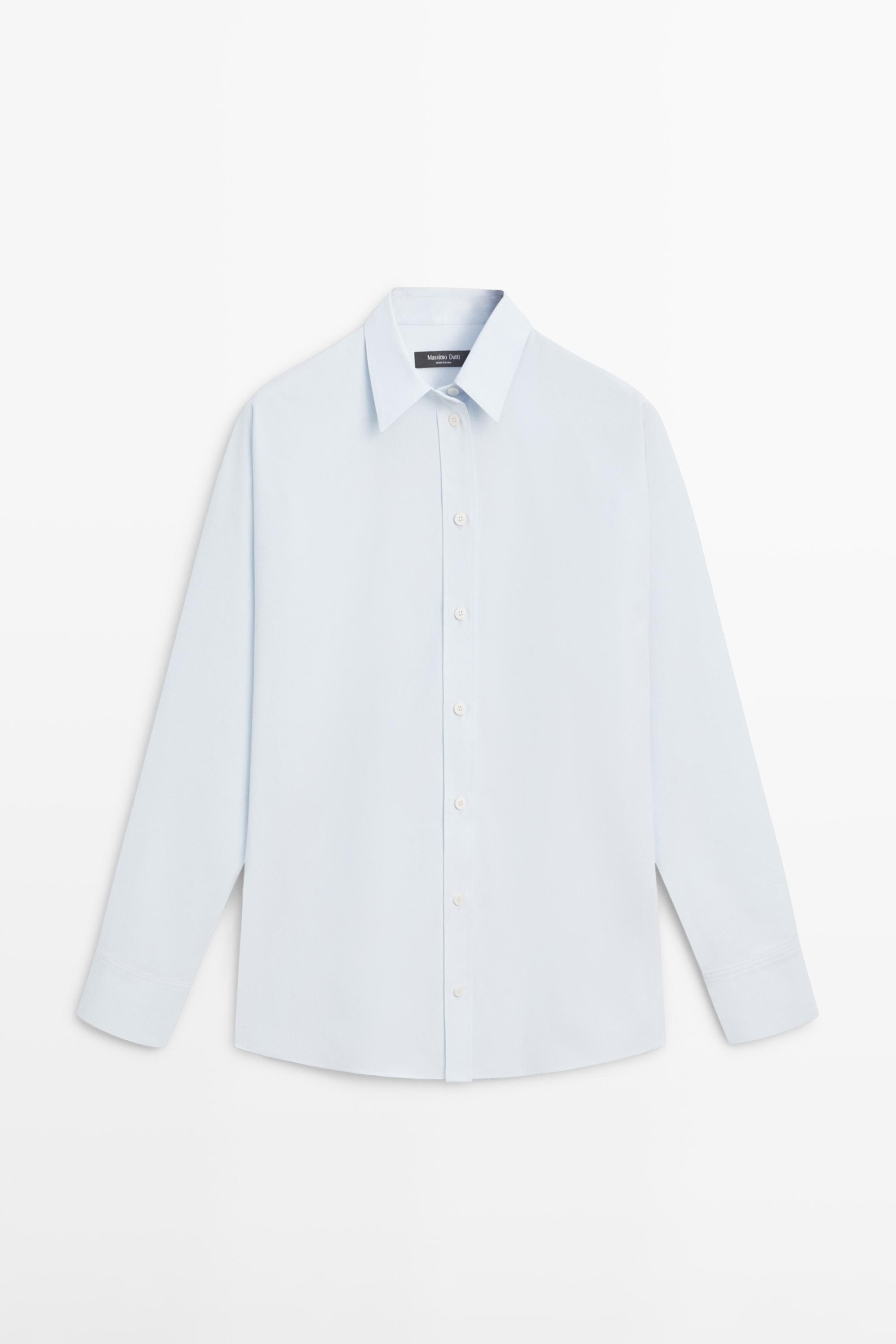 Poplin and cotton blend shirt
