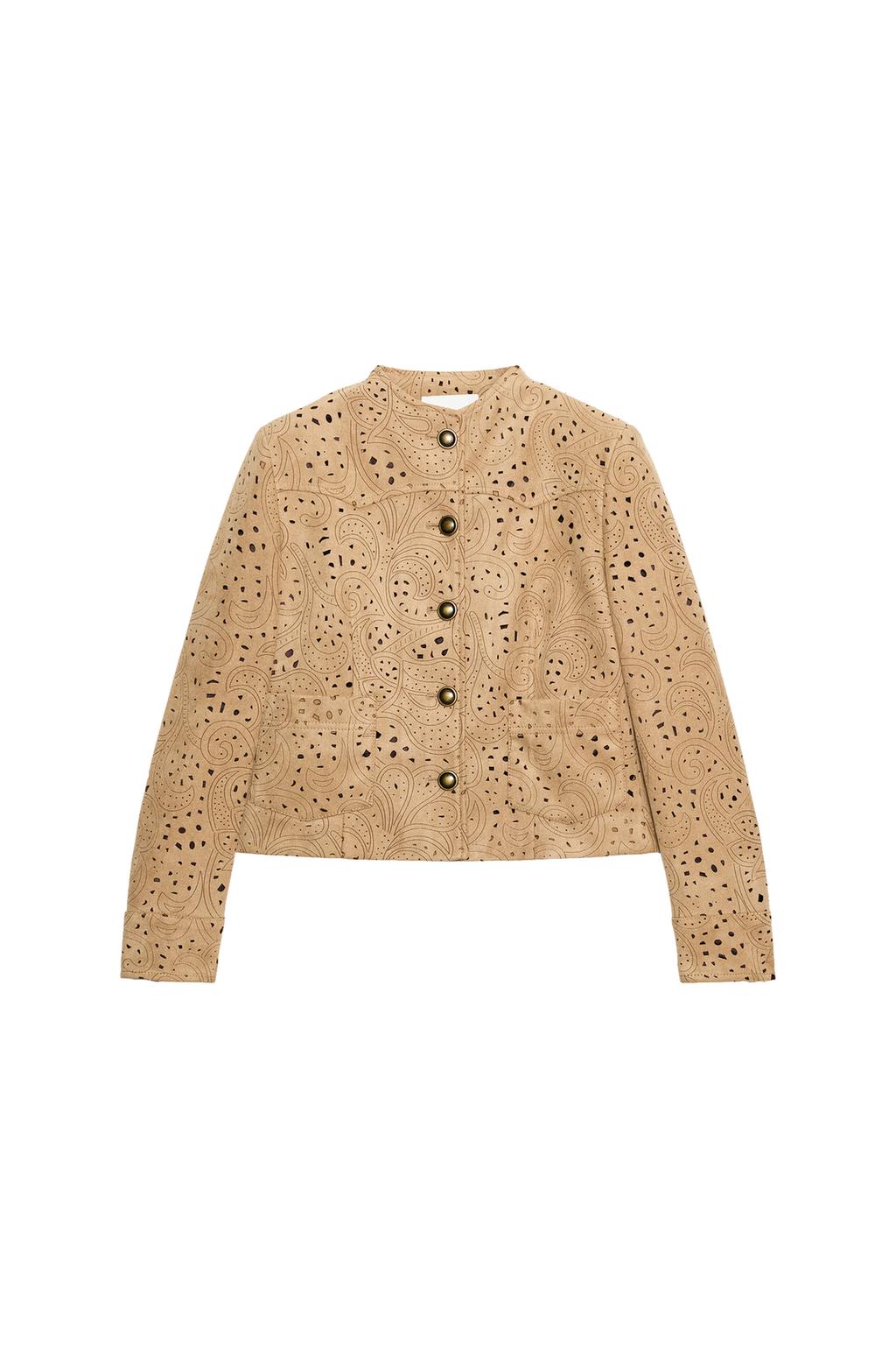 DIECUT FAUX SUEDE BLAZER