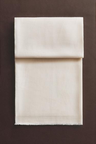 DECORATIVE LINEN BLANKET - Ecru by Zara - Image 4