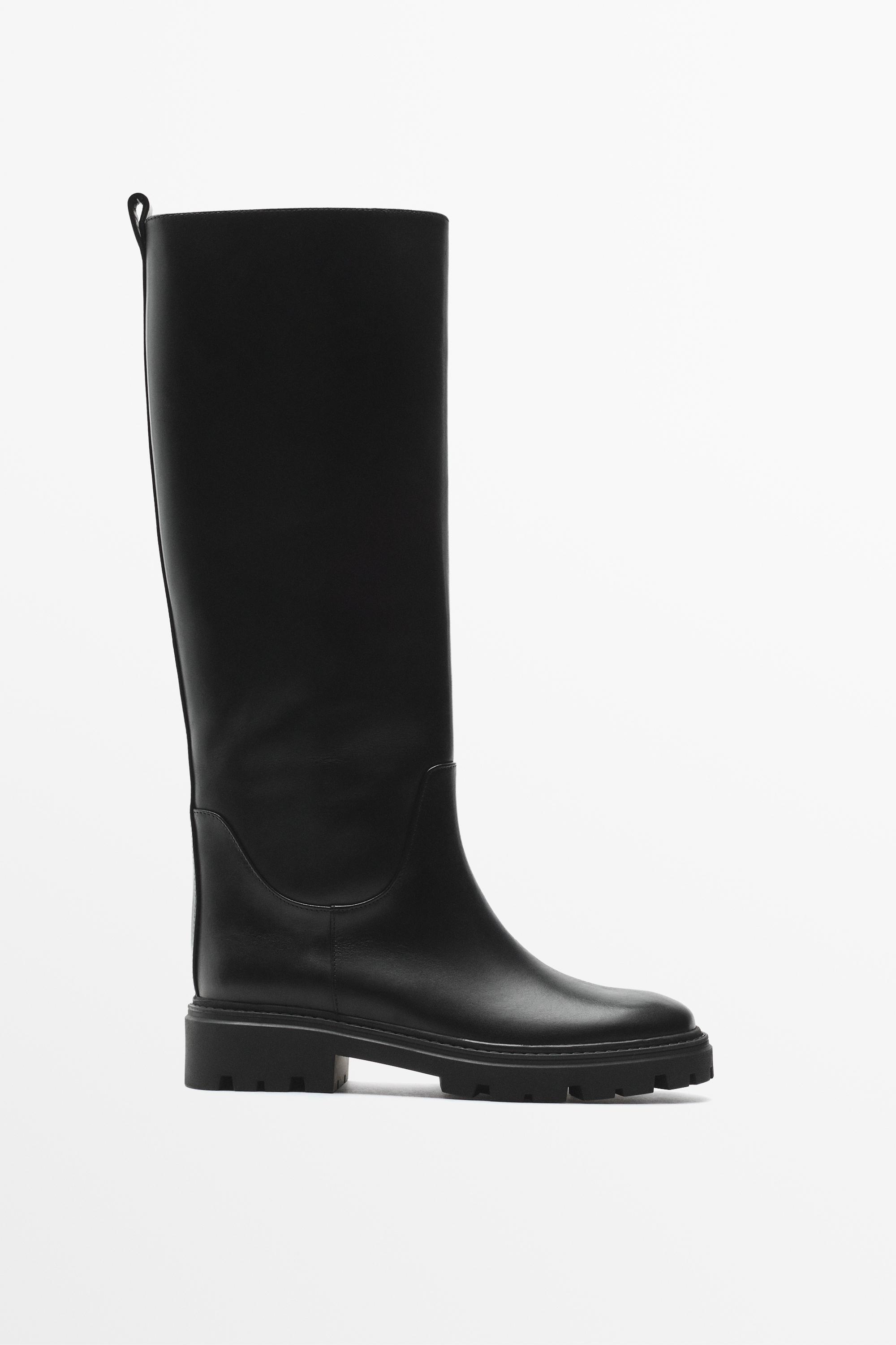 Flat track sole boot - Black | ZARA United States