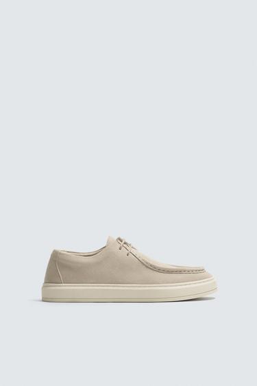 CASUAL LEATHER SHOES - Ecru White by Zara