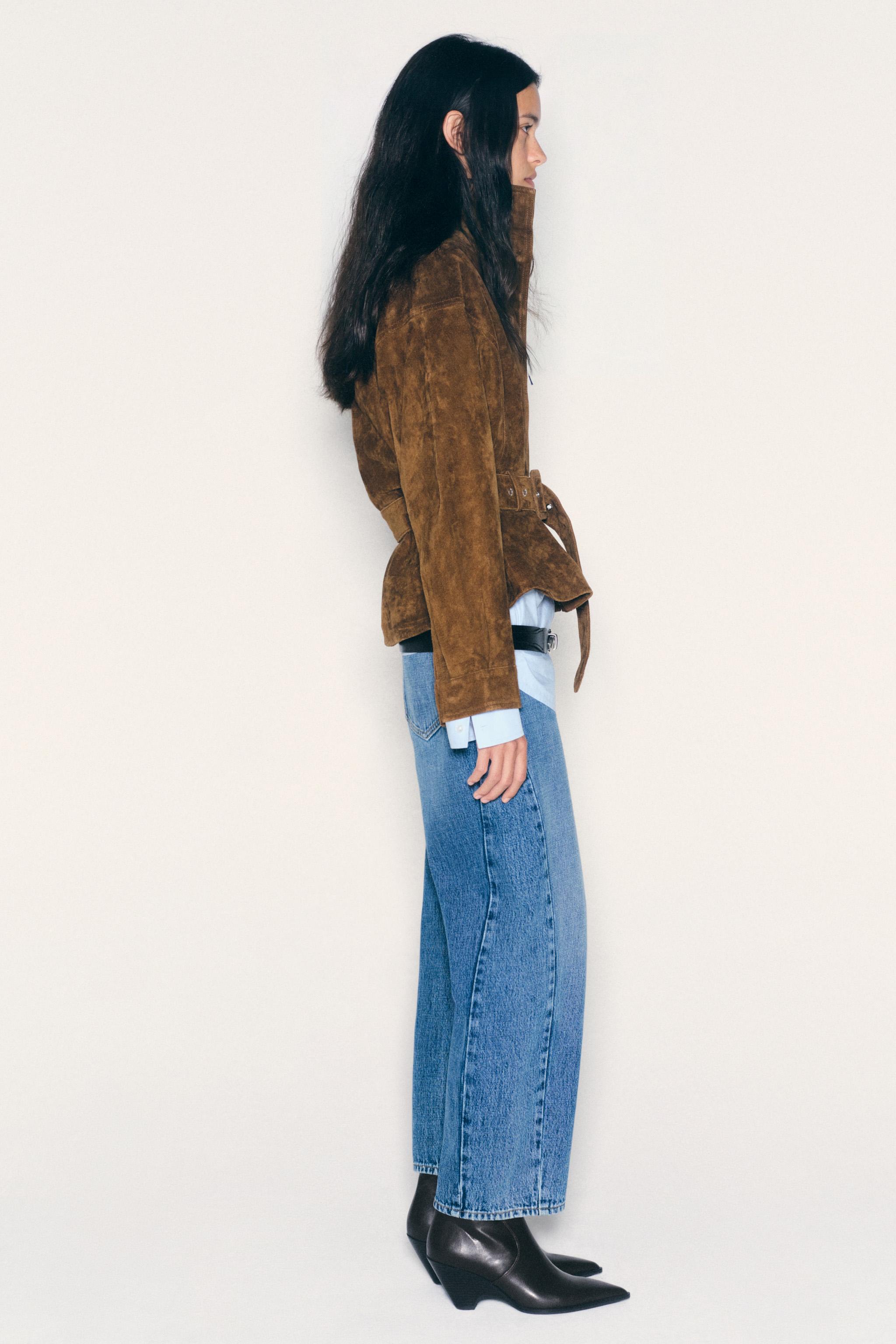 100% LEATHER BELTED JACKET