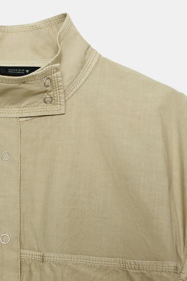 BLOUSON POPELINE EFFET DÉLAVÉ - Marron clair de Zara - Image 6