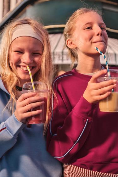 Zara SPORTSKA DUKSERICA SA KONTRASTOM – Burgundac