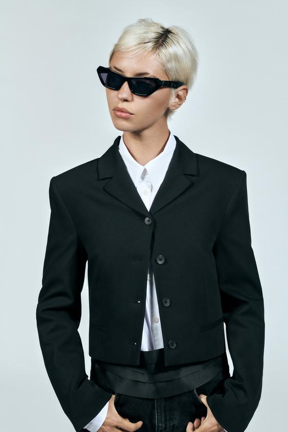 ANGULAR CATEYE SUNGLASSES Black ZARA Spain