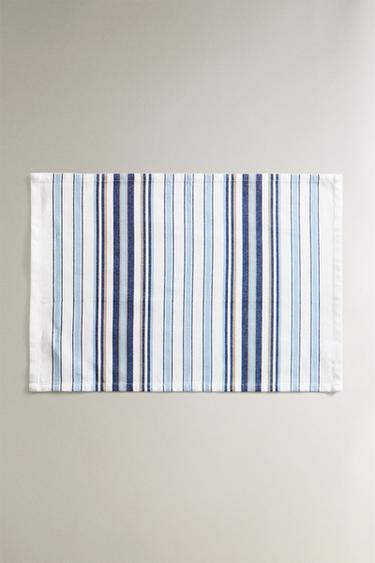 TOVAGLIETTA AMERICANA STRISCE (SET DA 2) - Blu di Zara - Immagine 0