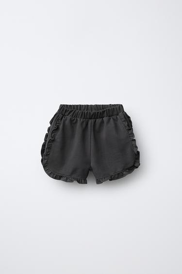 QUẦN SHORT BERMUDA NHÚN BÈO - Màu xám than từ Zara
