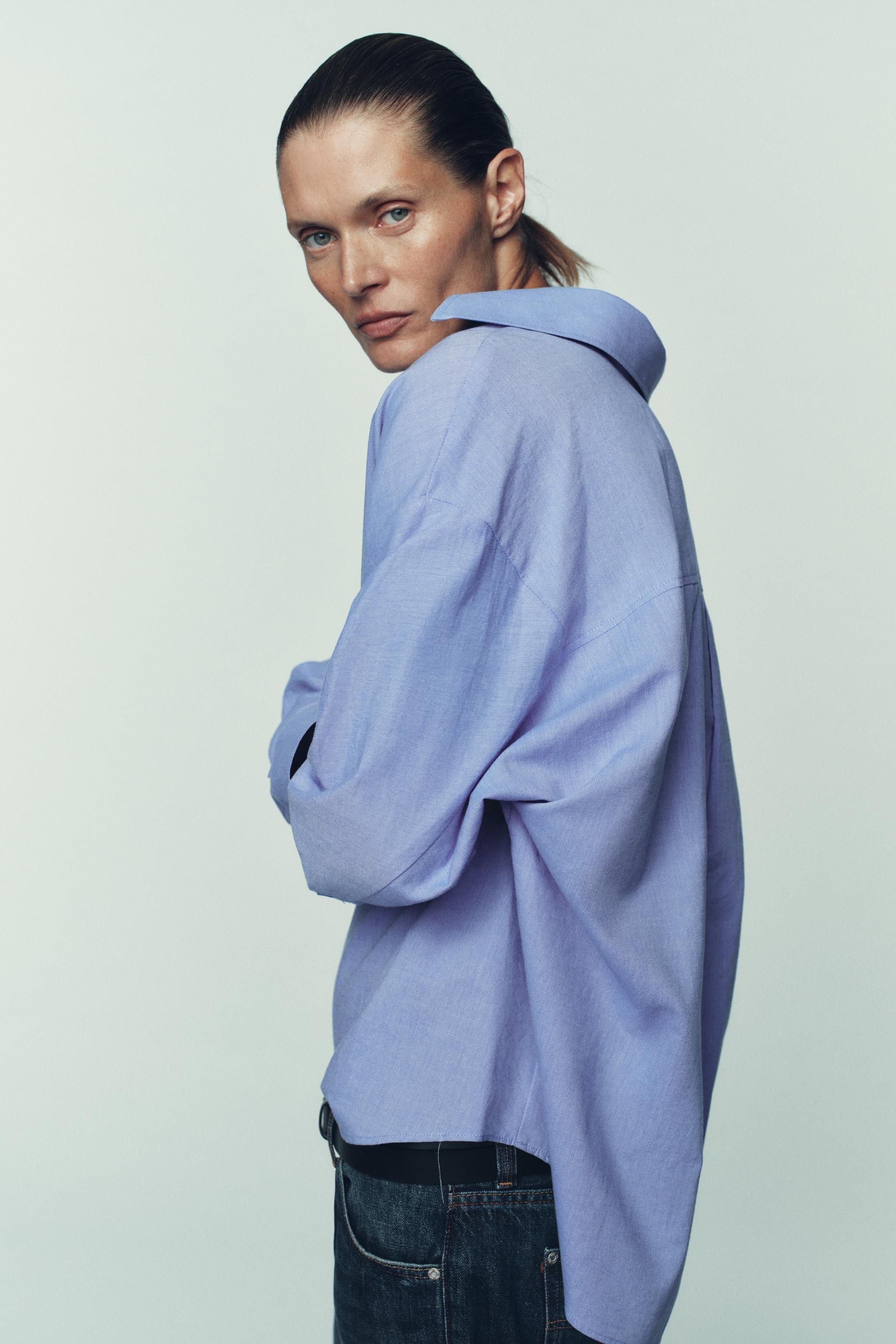 オーバーサイズオックスフォードシャツ - ブルー | ZARA Japan / 日本