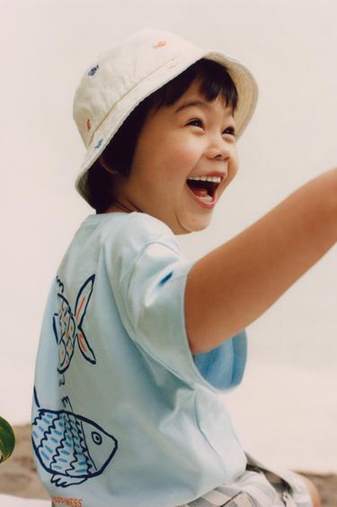 CAMISETA ESTAMPADO PECES - Azul claro de Zara