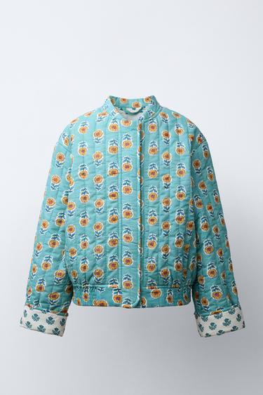CAZADORA ACOLCHADA ESTAMPADA - Azul claro de Zara