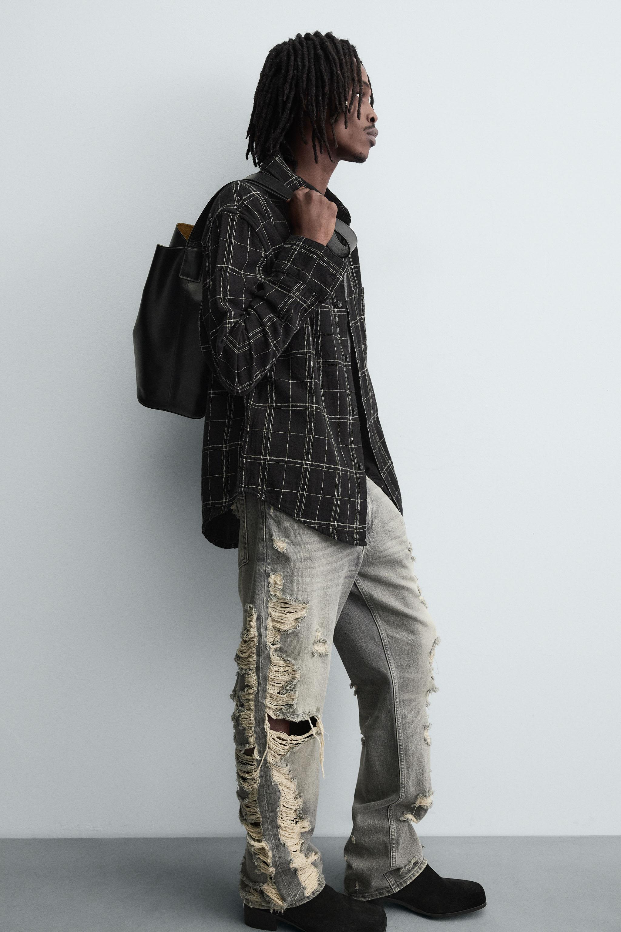 チェック柄シャツジャケット - ブラック | ZARA Japan / 日本