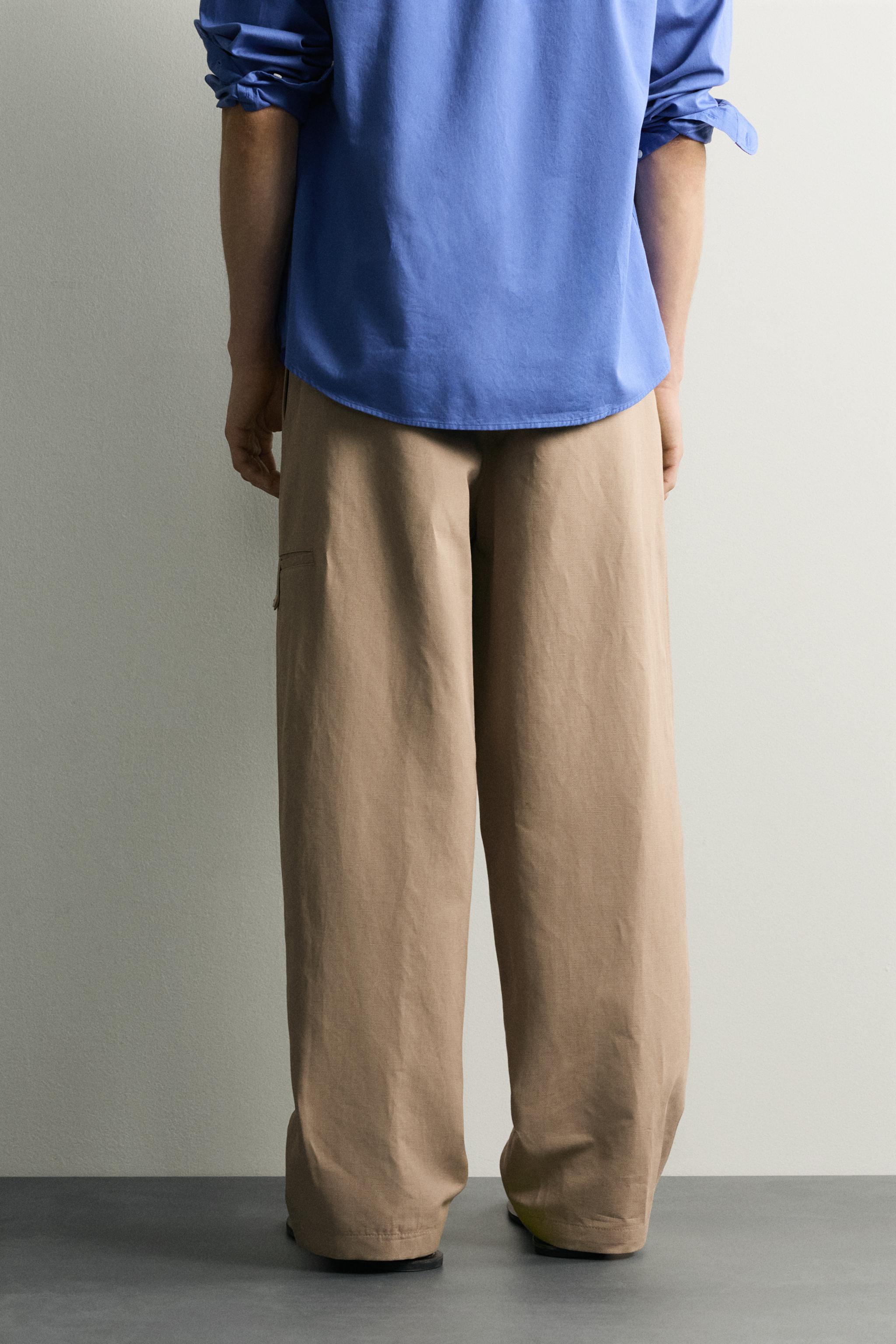 Мужские джинсы Zara RELAXED FIT PLEATED PANTS — фото 3