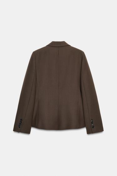 Zara WOOL BLEND BLAZER ZW COLLECTION - Mink