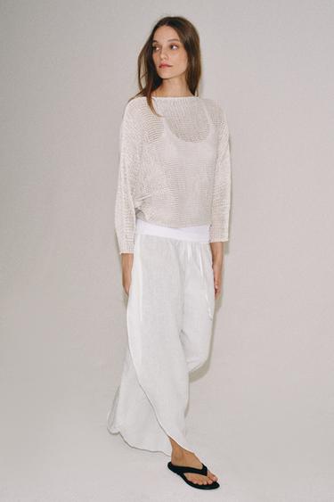 KNIT JUMPER WITH WIDE SLEEVES - Sand / Marl by Zara