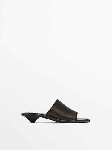 Sandales mules souples à talon - Marron de Zara - Image 0