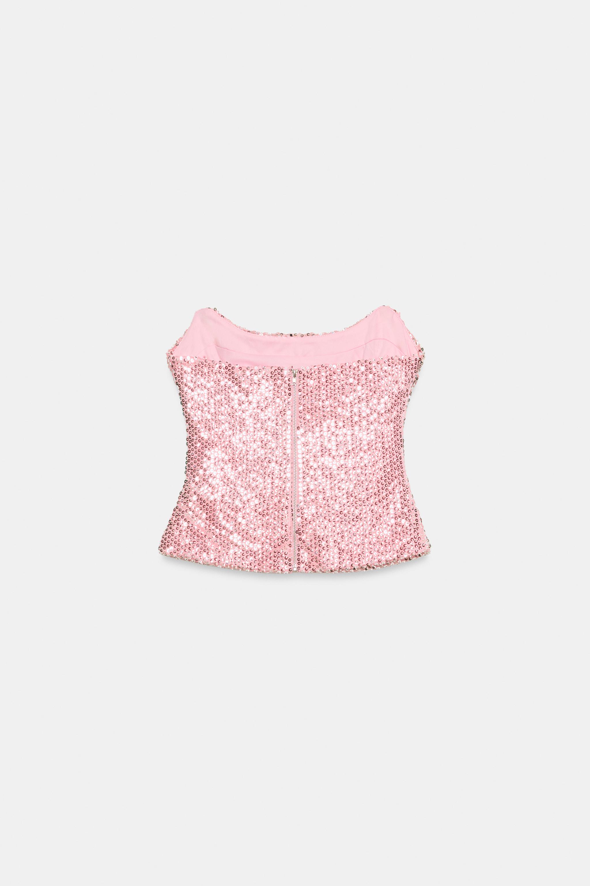 Zara Pullu Straplez Top görsel 4
