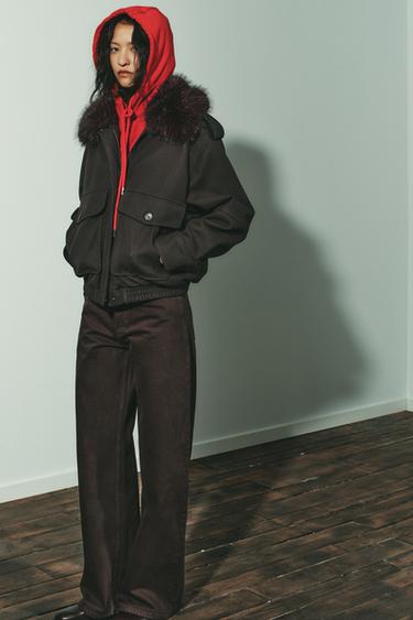 ДЖИНСЫ TRF EXTRA WIDE-LEG С ВЫСОКОЙ ПОСАДКОЙ — КОРИЧНЕВЫЙ от Zara